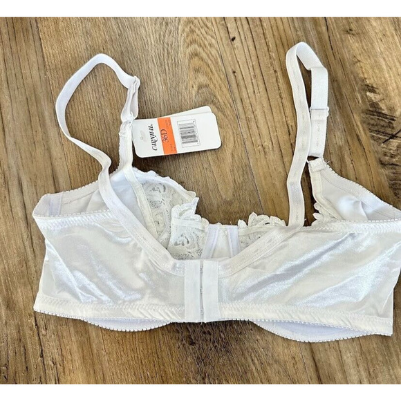Carnival 36D Two Part Lace Unlined Underwire Minimizer Bra 509 White Adjustable - Picture 9 of 9